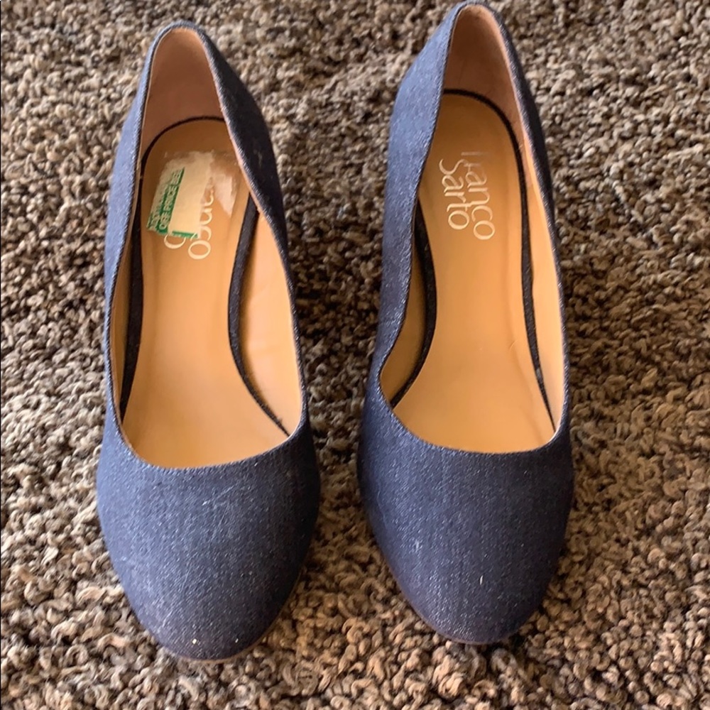 Denim heels